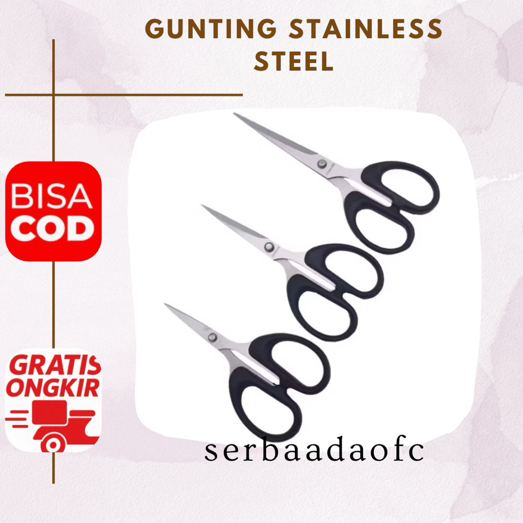 

Gunting Kertas Scissors Paper Plastik Size S - M - L Stainless Steel Tajam