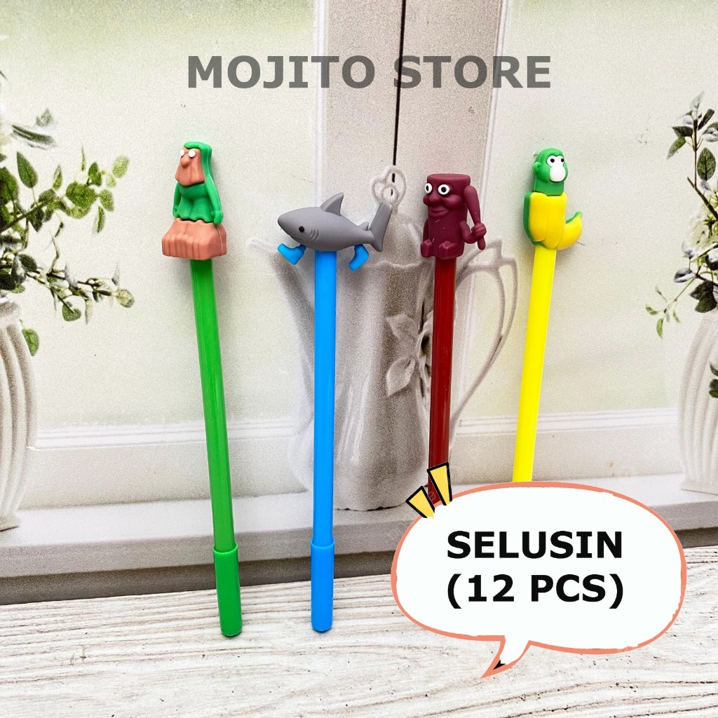 

(12 PCS) PEN ANOMALI PENA BOLPEN BRAIN ROT BRAINROT TUG SAHUR TRALALERO TRALALA
