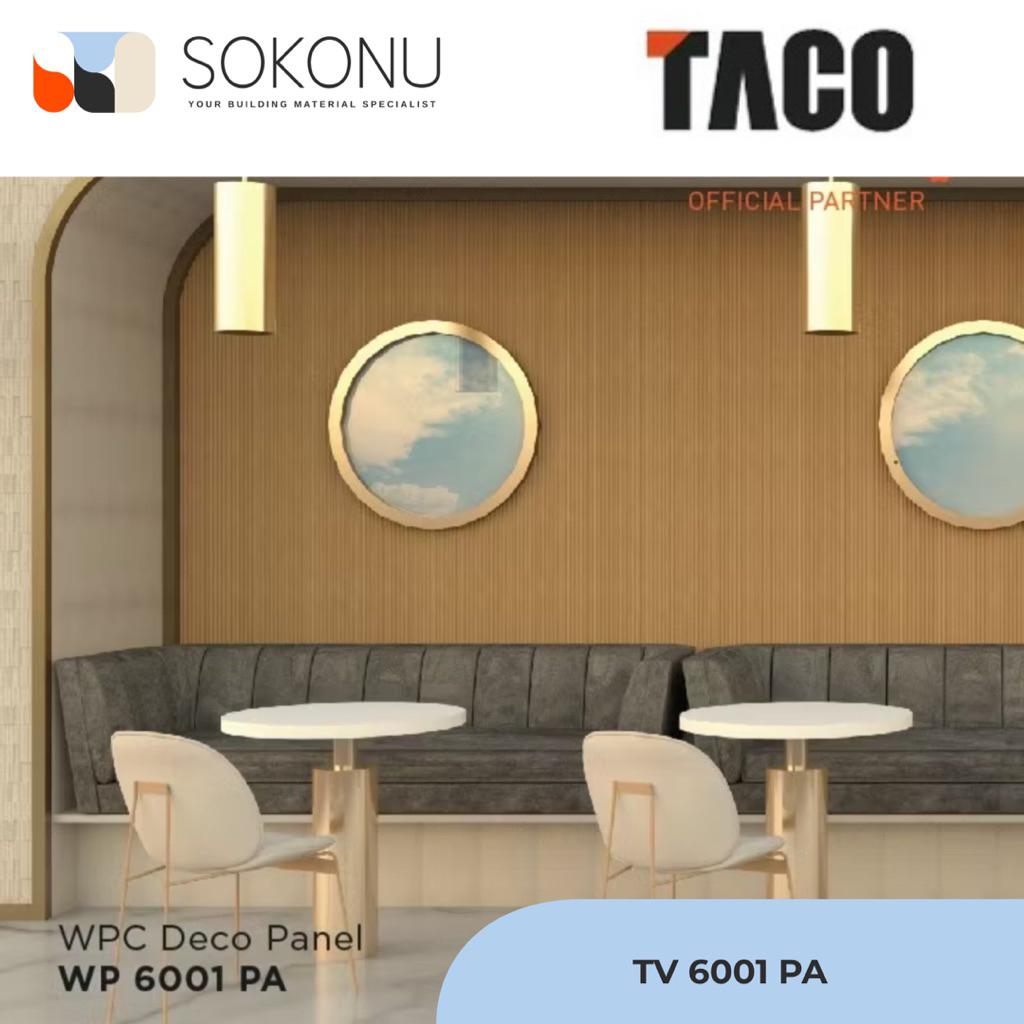 TACO WPC Deco Panel Small Waves – TV 6001 PA Woodgrain Cream