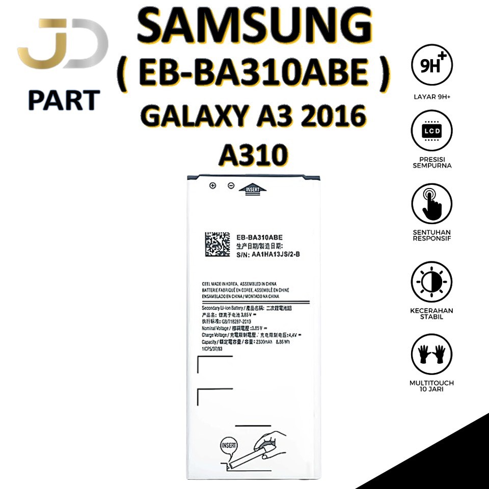 BATERAI SAMSUNG GALAXY EB-BA310ABE SAMSUNG A3 2016 / A310 Batre Batrai Baterai ORIGINAL 100%