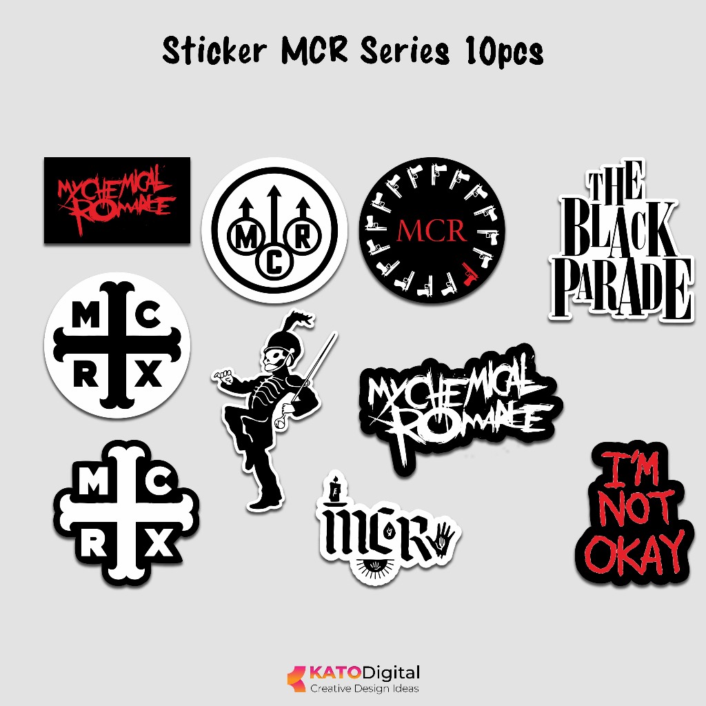 

Stiker Band Rock MCR My Chemical Romance Vinyl Glossy Anti Air 10 PCS