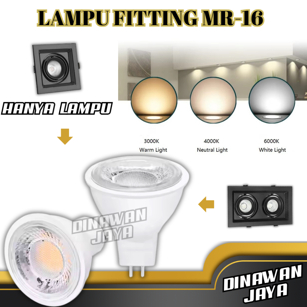 Lampu Sorot Spotlight 7 Watt 7w 7watt 220V MR16 LED Halogen MR16 7 w Fitting MR16 Putih