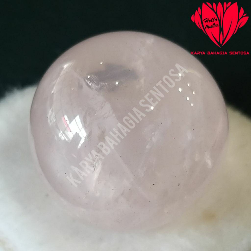 Batu Permata Merah Delima Nusantara Natural Star Rose Quartz Ball Ukuran Besar 23 mm Celestial Colle