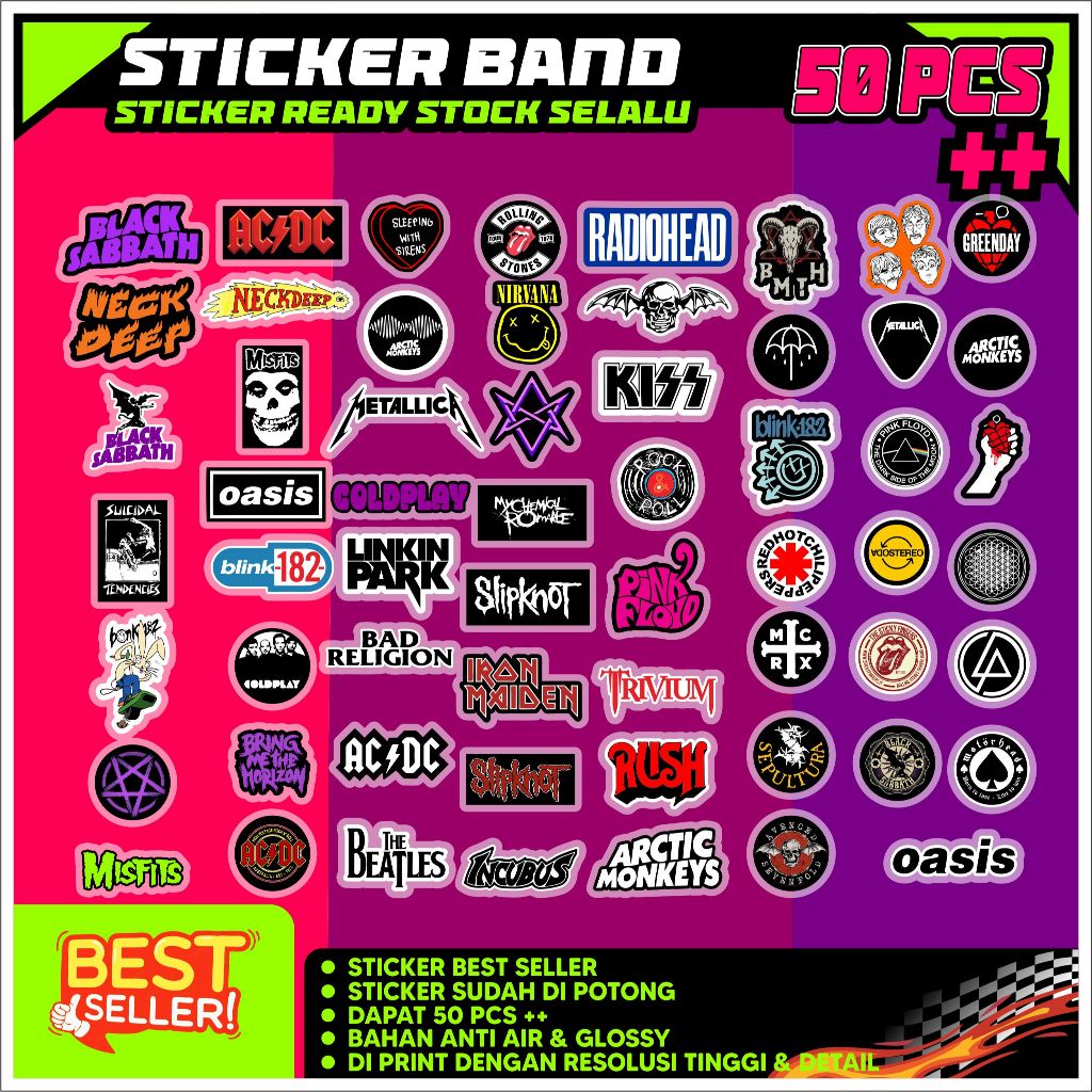

Sticker Band Aesthetic 50 picis sudah cutting dan anti air