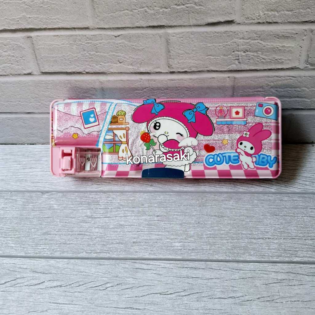 

kotak pensil 3D ada rautan pensil/kotak pensil sinamorol melody koromi