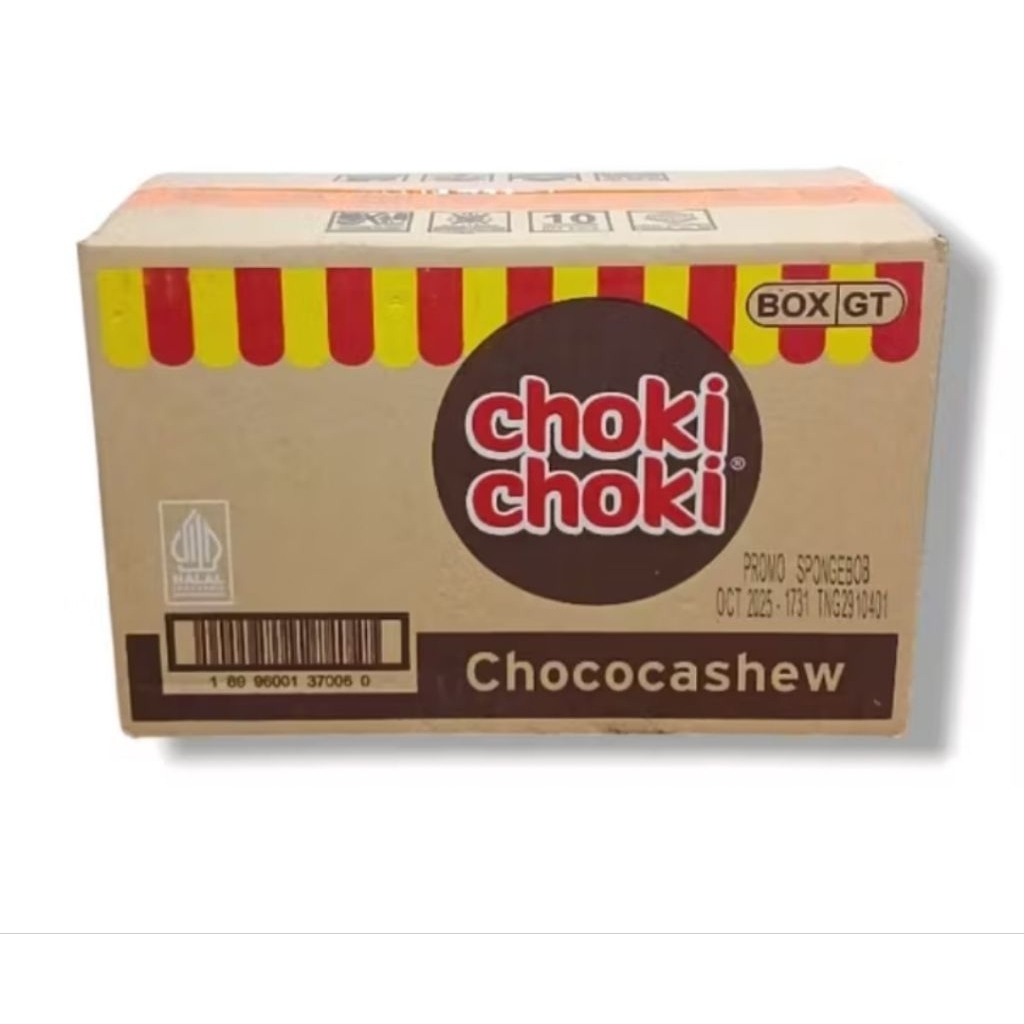 

Choki Choki Choco Cashew 1 Karton Isi 9 Box ( Per Box Isi 20 Bungkus )