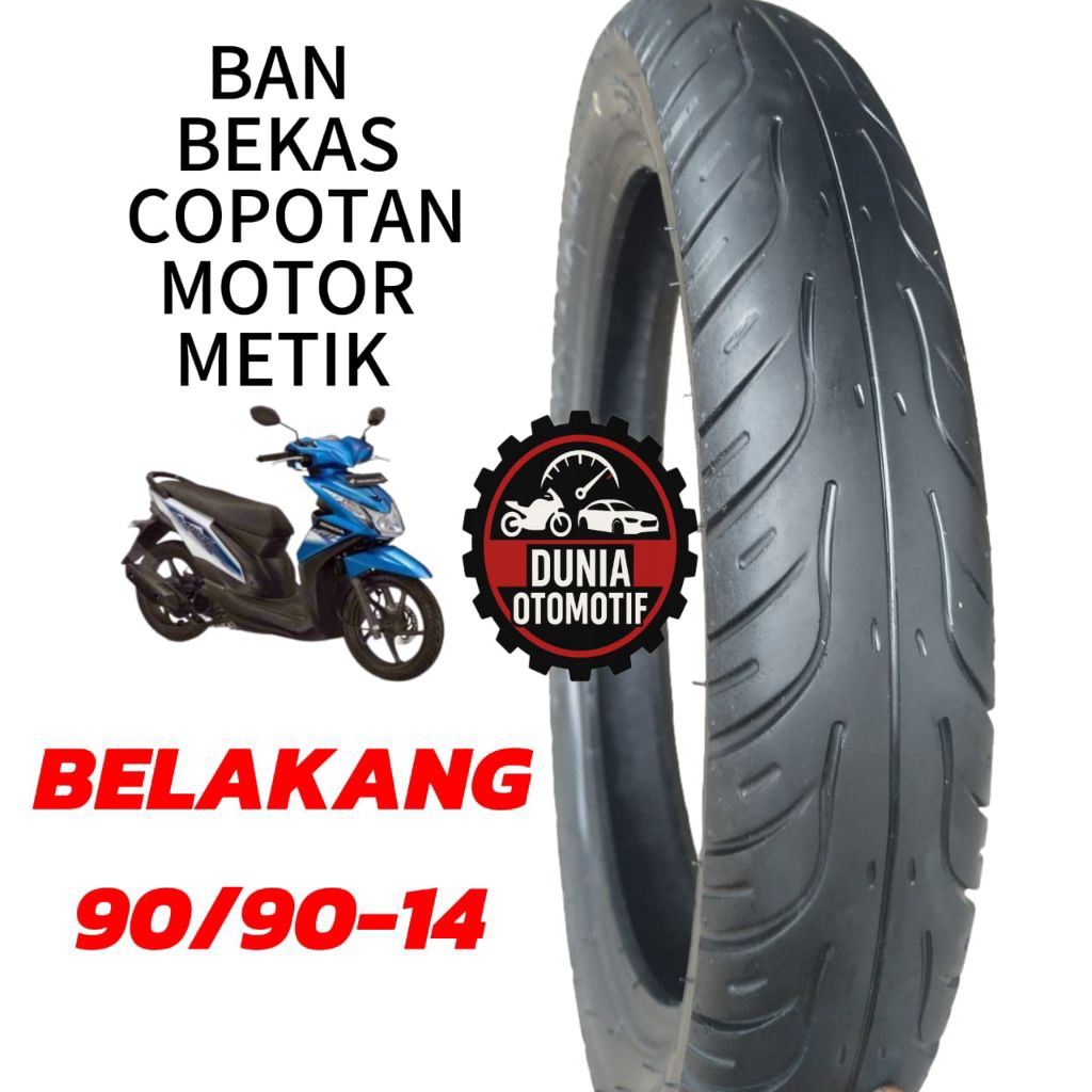 BAN BELAKANG COPOTAN/BEKAS MOTOR METIK RING 90/90-BELAKANG(ukiran)