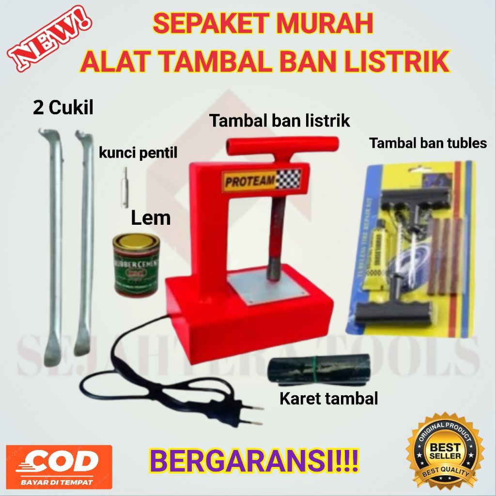 Paket Lengkap Alat Tambal Ban Listrik tambal ban sepeda motor tubles non tubeles LENGKAP FULL BONUS