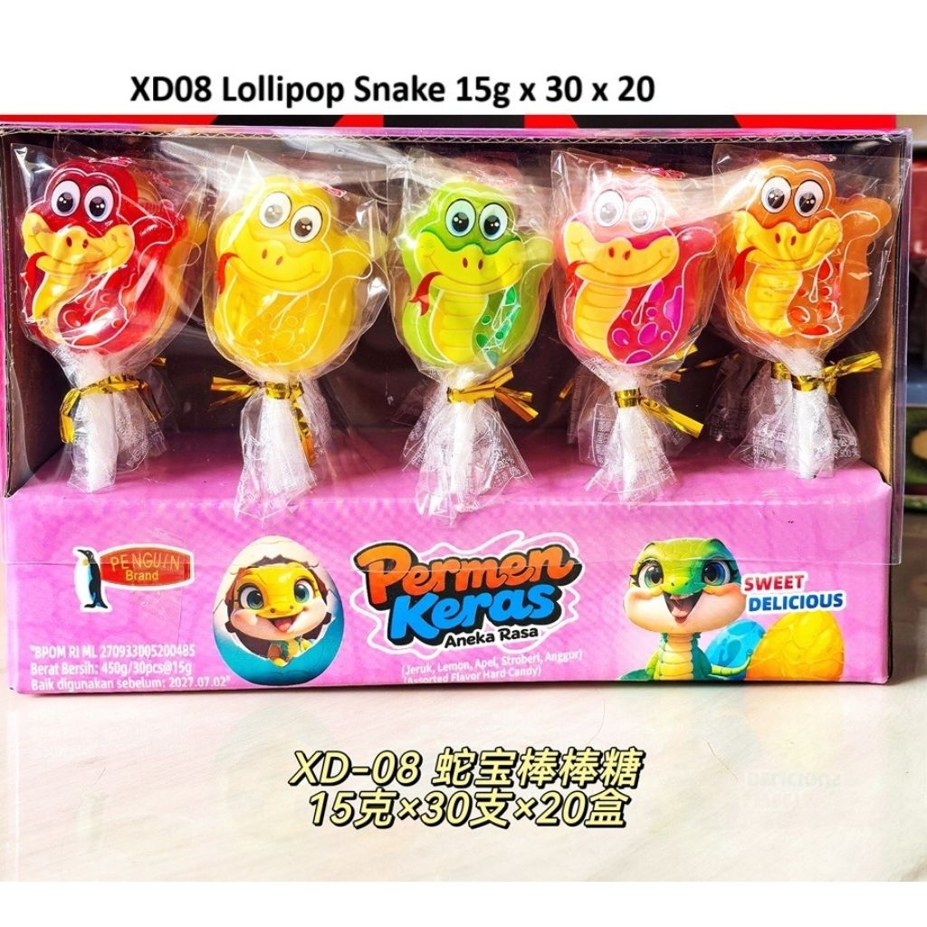 

Permen Lolipop Bentuk Dragon Snake lucu isi 30 pcs