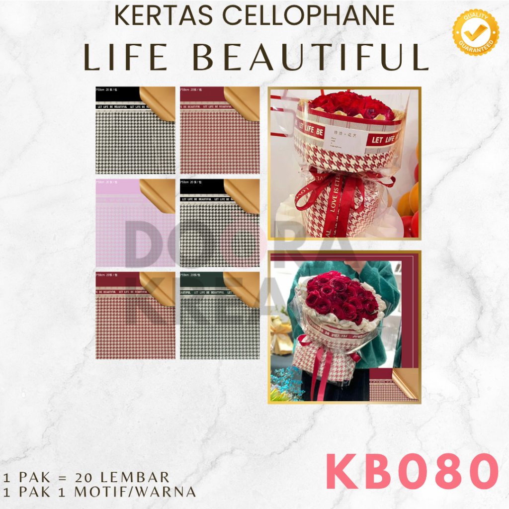 

Kertas Cellophane Buket Bunga Life Is Beautiful [Ecer]