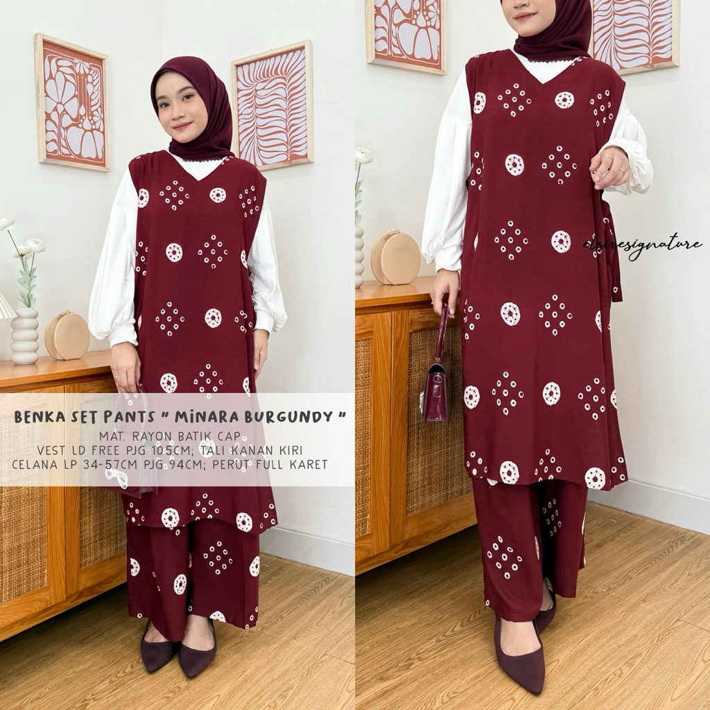 Benka Set Pants Setelan Kulot Batik Elsire Oneset Batik Premium
