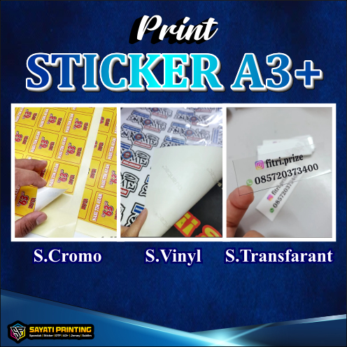 

Sayati Printing Sticker print laser cromo,Vinyl,Transfarant untuk Label makanan minuman buku dll