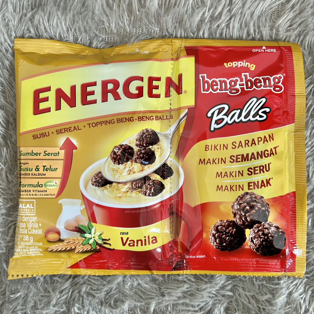 

Energen Topping Beng Beng Balls Minuman Susu Sereal Rasa Vanilla Toping Beng-Beng Bola Coklat Sehat Bergizi Praktis Gurih Enak Murah Original Asli Malang Jatim