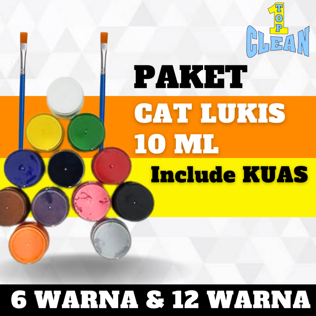 

TOPCLEAN PAKET CAT LUKIS 10 ML FREE KUAS