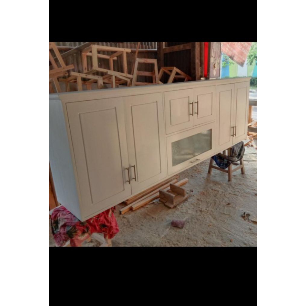 kitchen set atas atau lemari dapur kayu jati Belanda