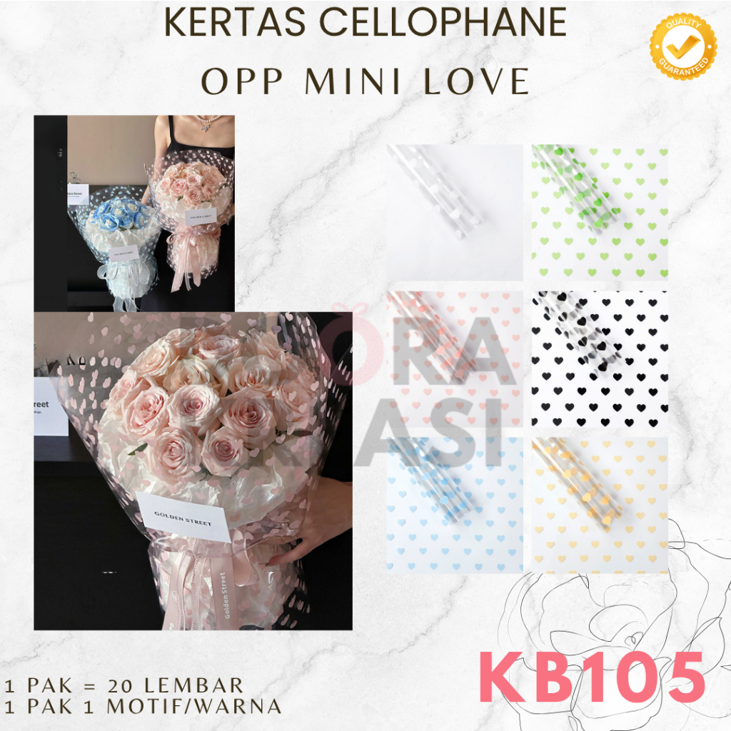 

Kertas Cellophane Buket Bunga OPP Mini Love [Ecer]