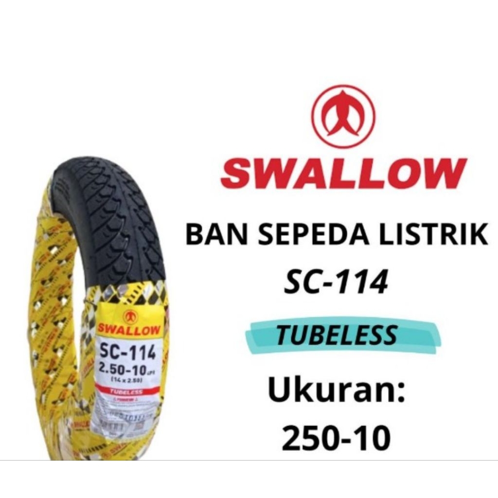 Ban Swallow Tubeless Ukuran 250-10 Ban Sepeda Listrik SC-114