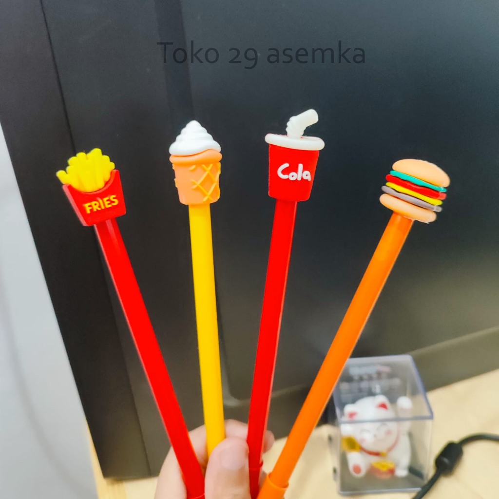 

PULPEN GEL BURGER KOLA PEN FAST FOOD ALAT TULIS BOLPOIN UNIK IMUT MURAH PEN GEL KARAKTER LUCU