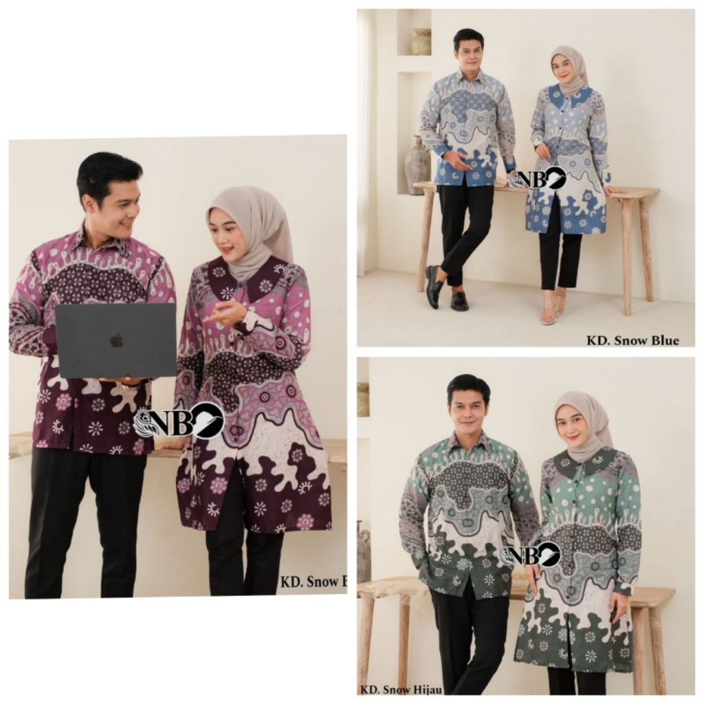 Batik tunik Couple modern set pakaian couple kemeja batik pria premium baju batik couple