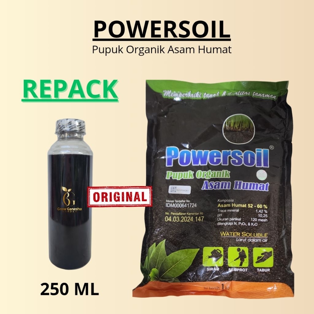 POWERSOIL || PUPUK ORGANIK ASAM HUMAT || REPACK || 250 ML