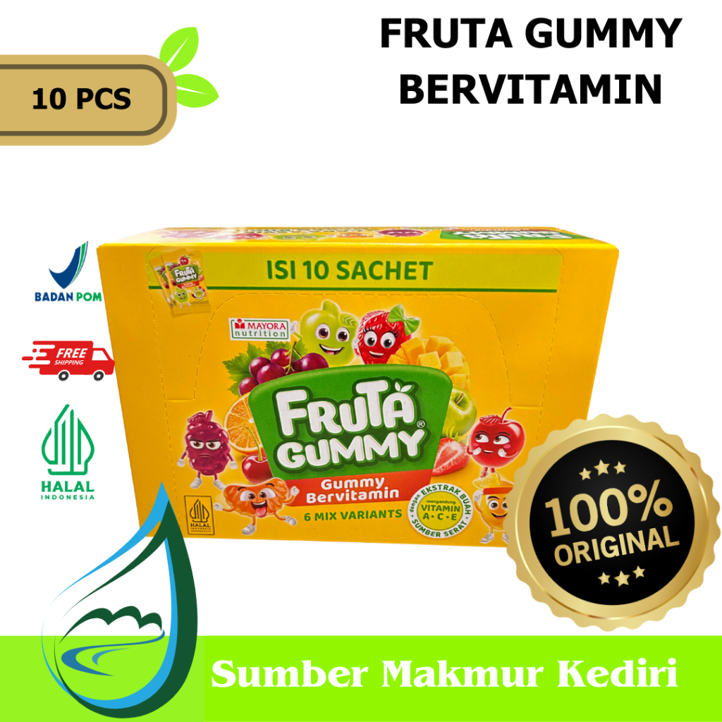 

Fruta Gummy Bervitamin 1 BOX Isi 10 PCS - HALAL
