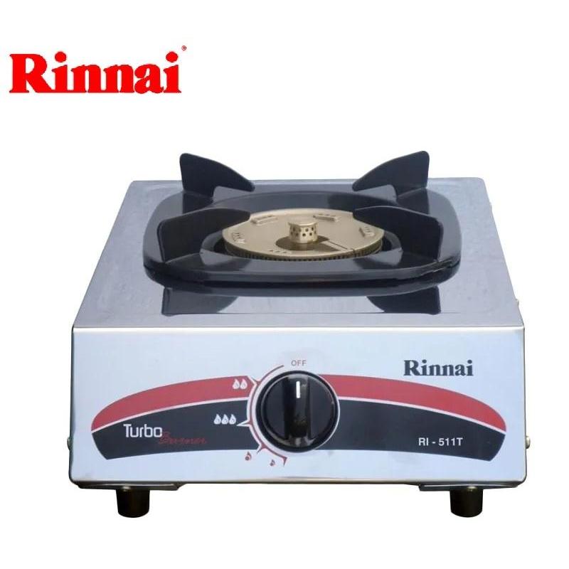 Rinnai Api Lilin RI-511 T Kompor Gas Turbo Stainless 1 Tungku / Kompor Rinnai 1 Tungku Api Turbo BAT