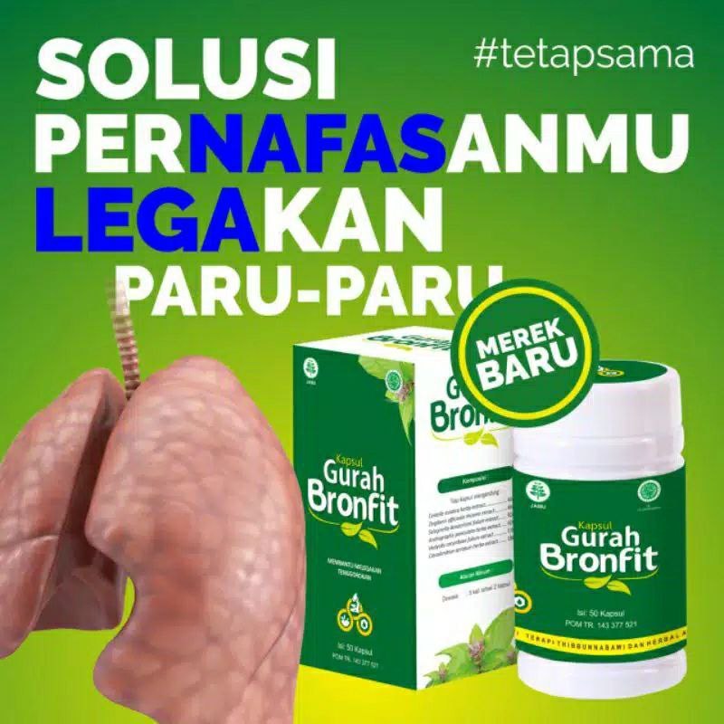 Gurah Bronfit Obat Paru-Paru, TBC, ISPA, Batuk Menahun Herbal Gurah Bronfit Naturafit 100% Asli