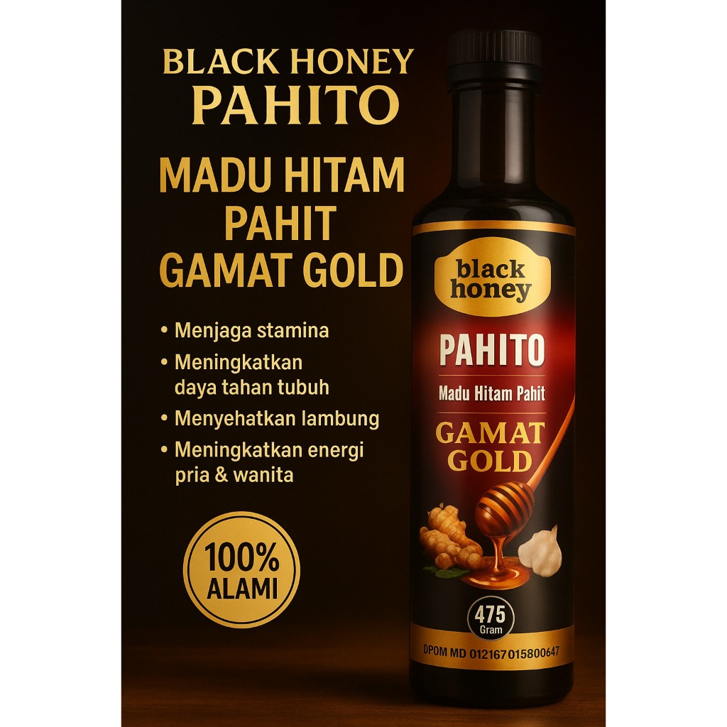 

Black Honey Pahito Madu Hitam Pahit Gamat Gold 475gr Original Herbal Alami Berkualitas