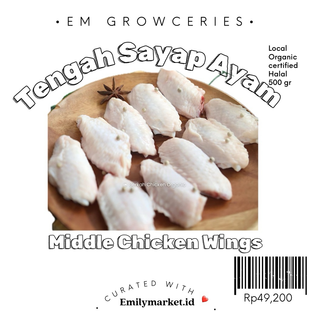 

Chicken Middle Wings / Sayap Ayam Potong Organik by Berkah Chicken