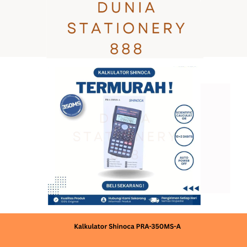 

Kalkulator Scientific Shinoca ilmiah PRA-350MS-A Kalkulator Shinoca Scientific Calculator