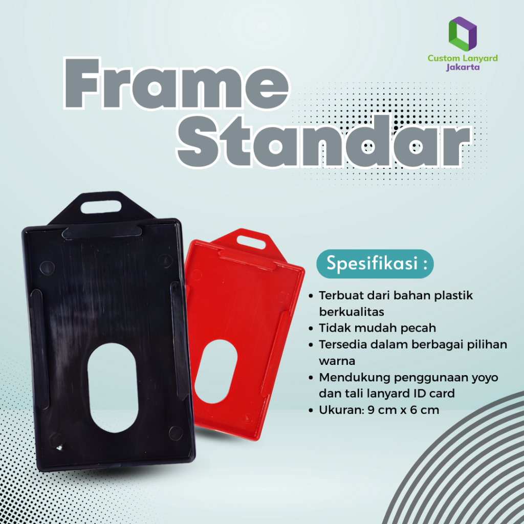 

Holder ID Card Standar PLASTIK - Frame Kartu Pegawai