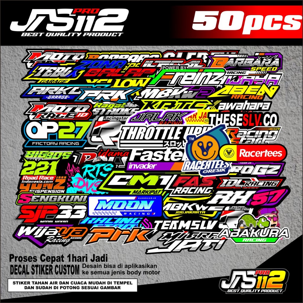 

Stiker Paket 50pcs Anti Air Graftac High Quality