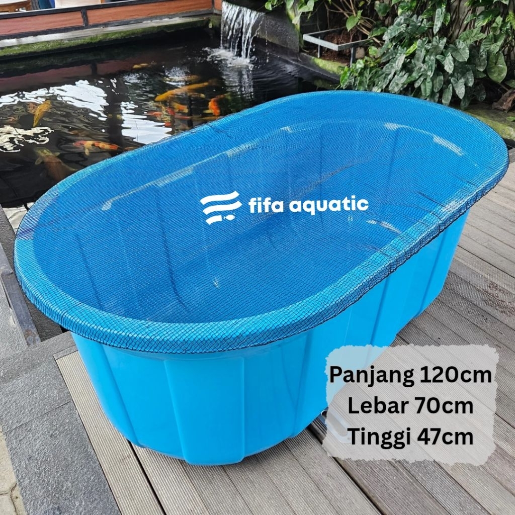 Bak karantina ikan koi bak jumbo 120cm + tutup waring