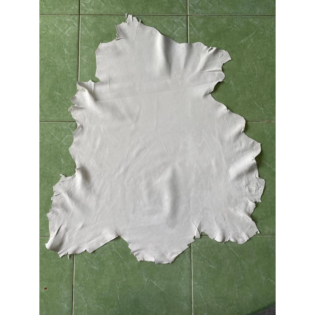 Kulit domba lembaran pearl white tipis 0,3-0,4 grade C untuk bahan ecoprint harga 14500/sqft