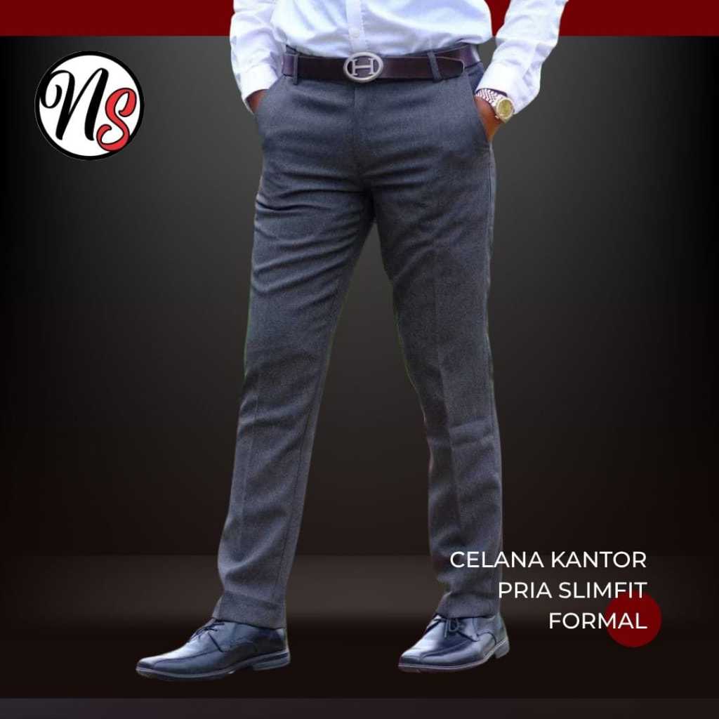 CELANA KANTOR FORMAL PRIA SLIMFIT BAHAN DASAR KAIN WOL