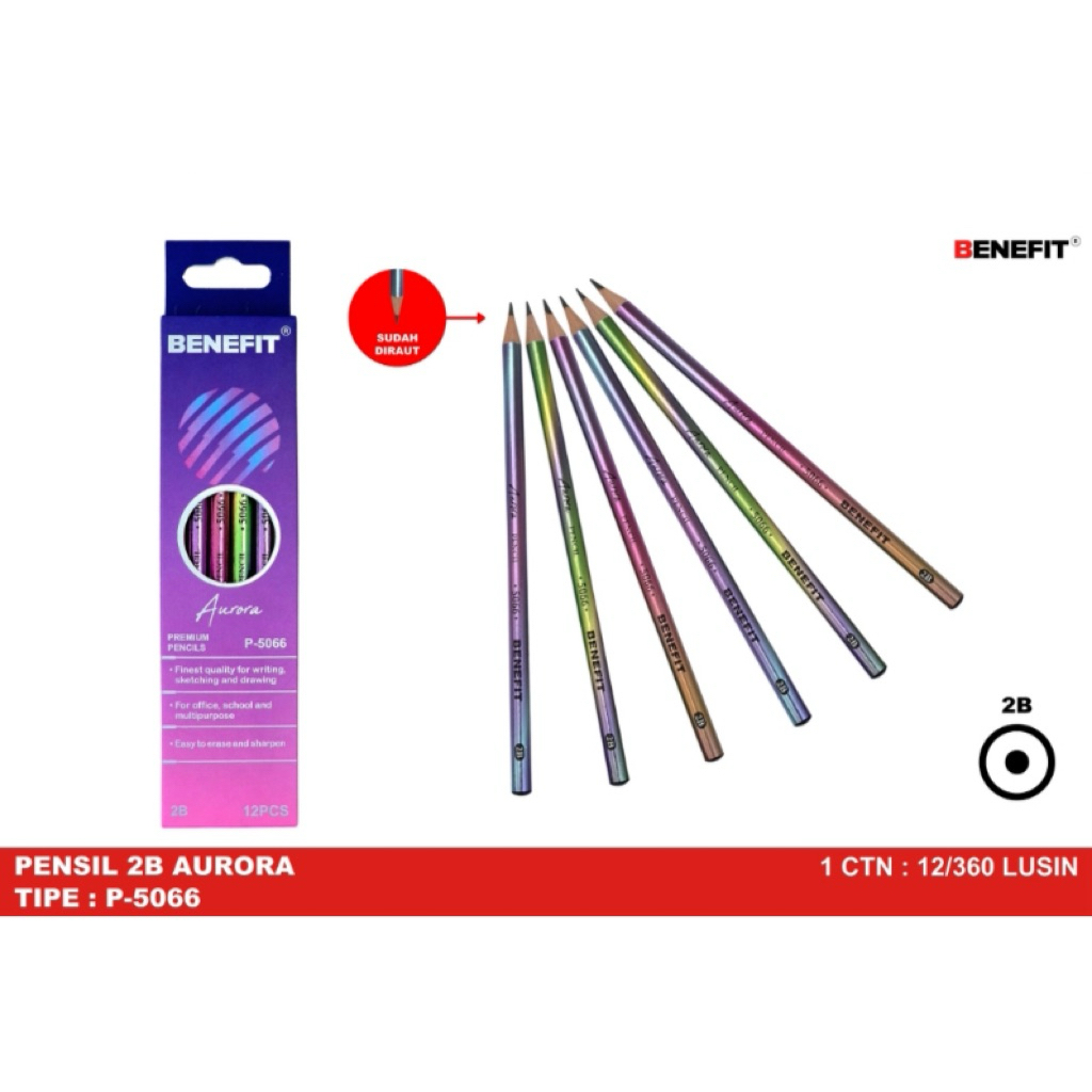 

1 pack = 12 biji pensil 2b benefit aurora / pensil 2b benefit