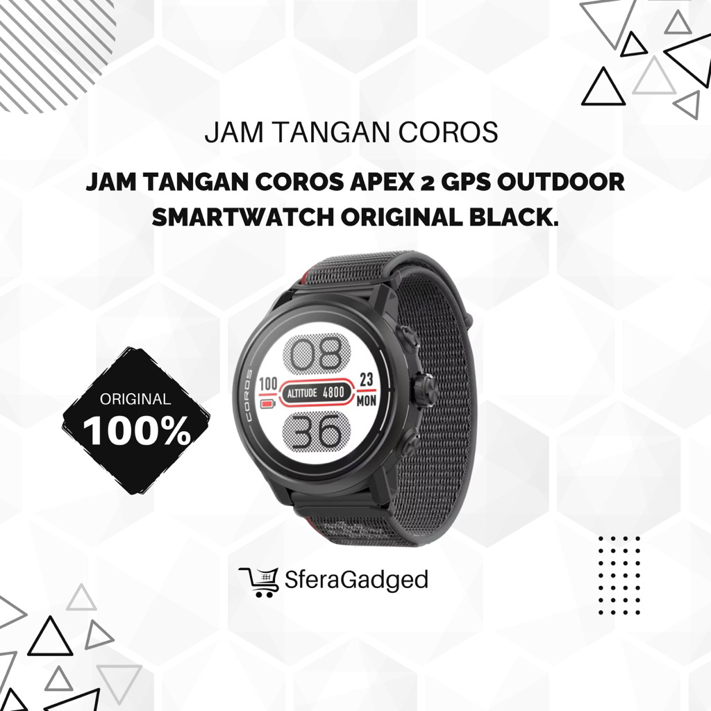 Jam Tangan COROS Apex 2 GPS Outdoor SmartWatch Original Black