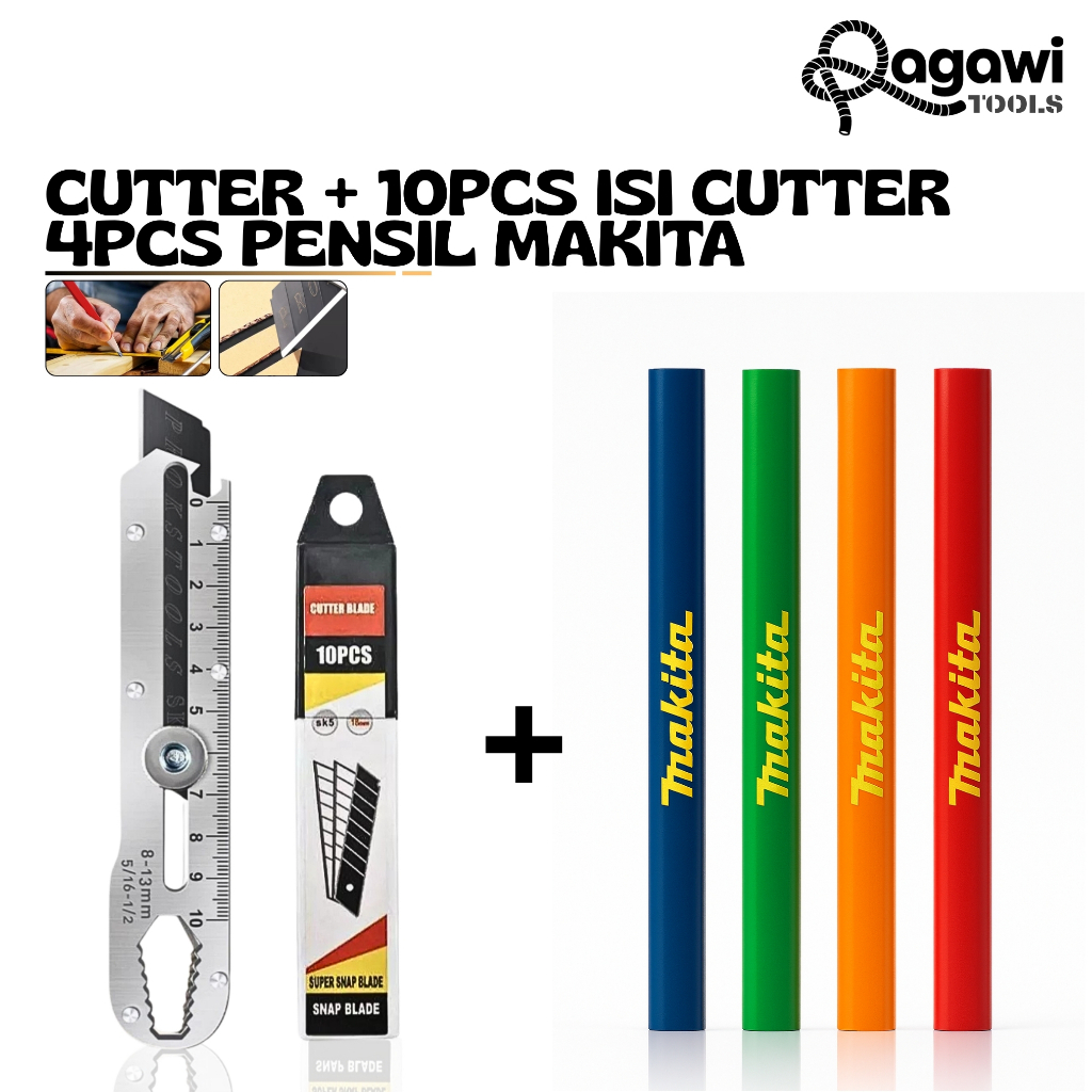 

Pisau Cutter Stainless Besi 9in1 Cutter Stainless Pemotong Kertas Tajam Anti Karat Multifungsi Pensil Tukang Jumbo MAKITA Termurah pensil MAKITA ORI PENSIL TUKANG BESAR MAKITA