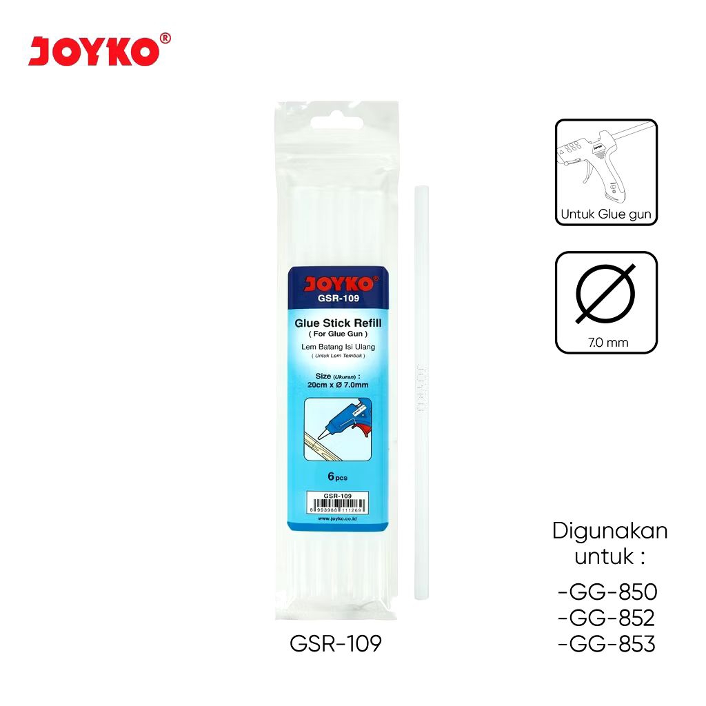 

Joyko GSR-109 70mm | Glue Stick Refill | Lem Bakar | Isi Lem Tembak Untuk GG-850 | GG-852 | GG-853