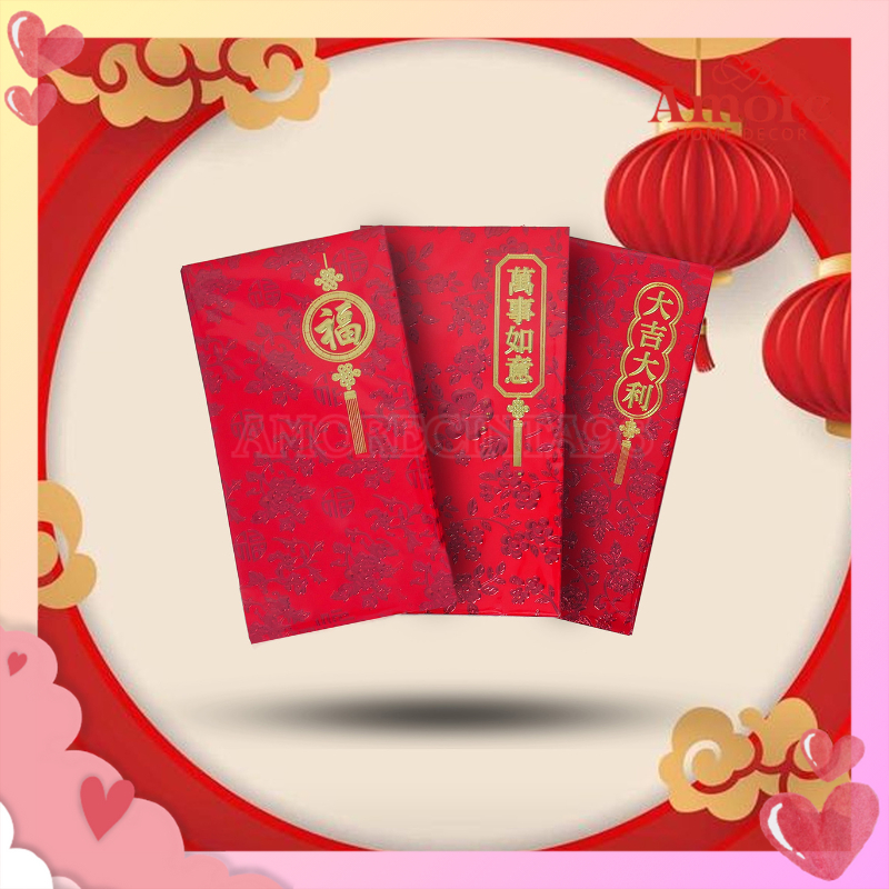

6 PCS ANGPAO FU REJEKI /ANGPAU SHUANG XI L PREMIUM 5X17CM SANGJIT / AMPLOP MERAH PERNIKAHAN ULANG TAHUN DOUBLE HAPPYNES
