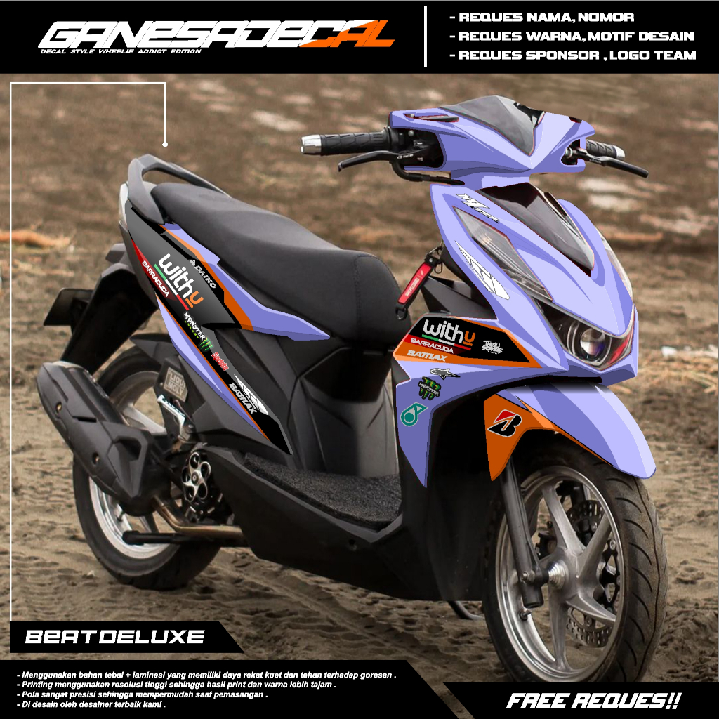 Decal Sticker Beat Deluxe 2020 2021 2022 2023 2024 Full Body Grafis Terbaru - Dekal Stiker Variasi M