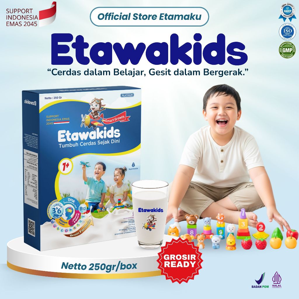

Susu Anak Etawakids Platinum dengan DHA & Omega 3 & 6 untuk Otak tumbuh kembang & Cerdas 1 Box