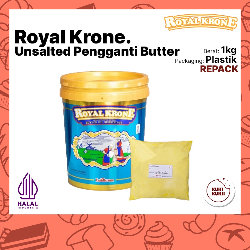ROYAL KRONE UNSALTED Butter Substitute REPACK 1kg | Royal Krone Pengganti Mentega 1 kg