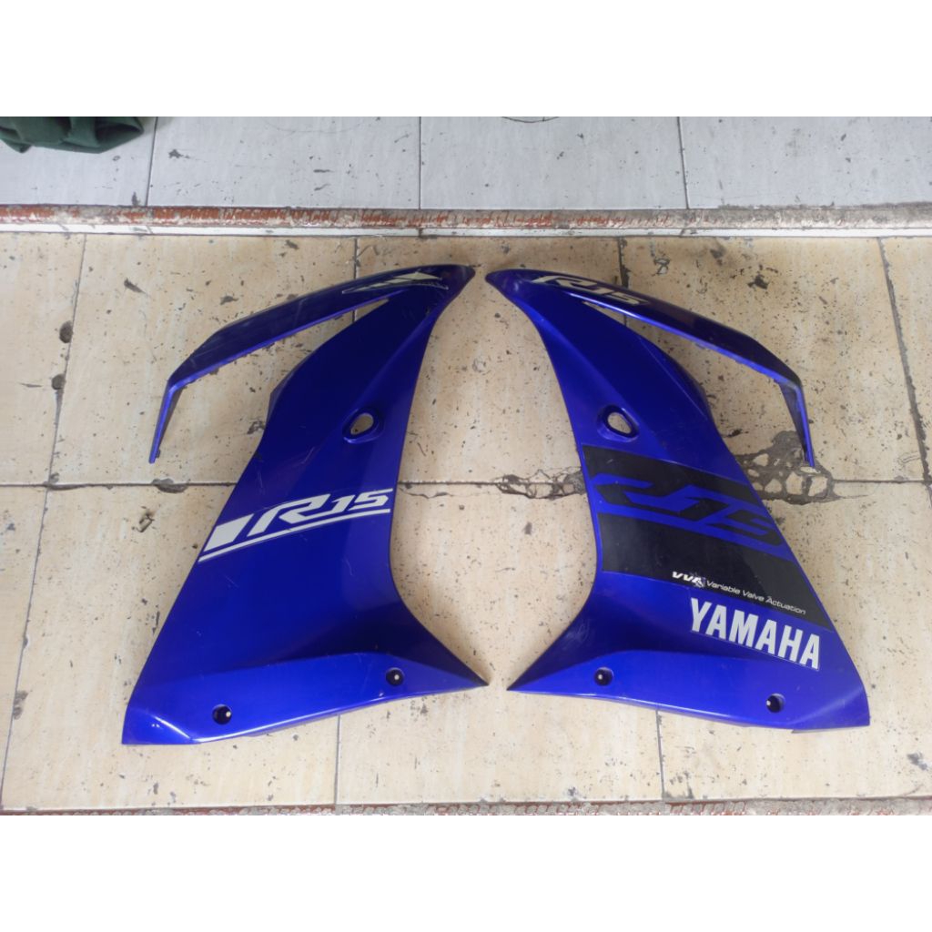 Cover sayap fairing kanan kiri biru R15 VVA V3 Orisinil copotan