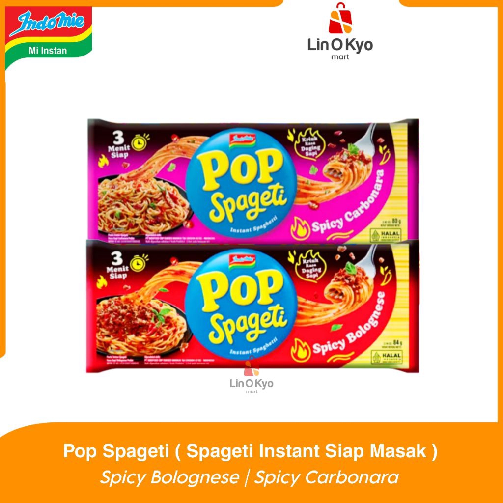 

Indofood POP SPAGETI Spicy Carbonara/Bolognese Spaghetti