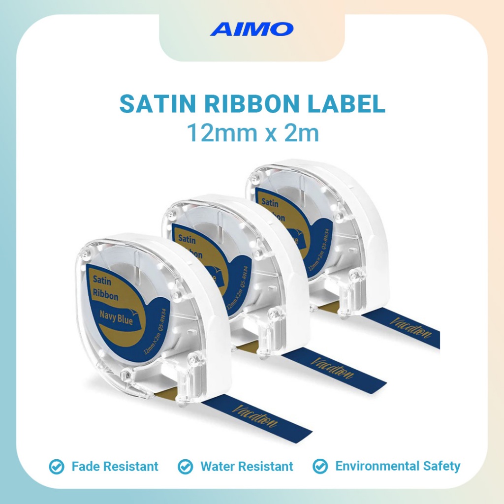 

AIMO Satin Ribbon Label Thermal for P12 Pro Pita Satin Label Tape Refill 12mm X 2m for Gift, Wedding, Craft Work