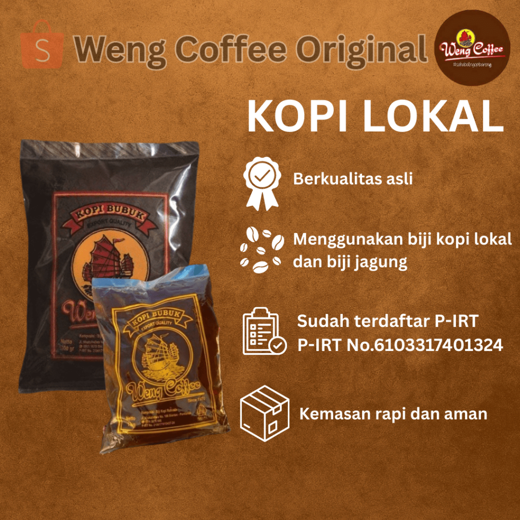 

WENG COFFEE ASLI KOPI BUBUK WENG ROBUSTA LOKAL KOPI PONTIANAK KOPI JAGUNG KOPI MURAH