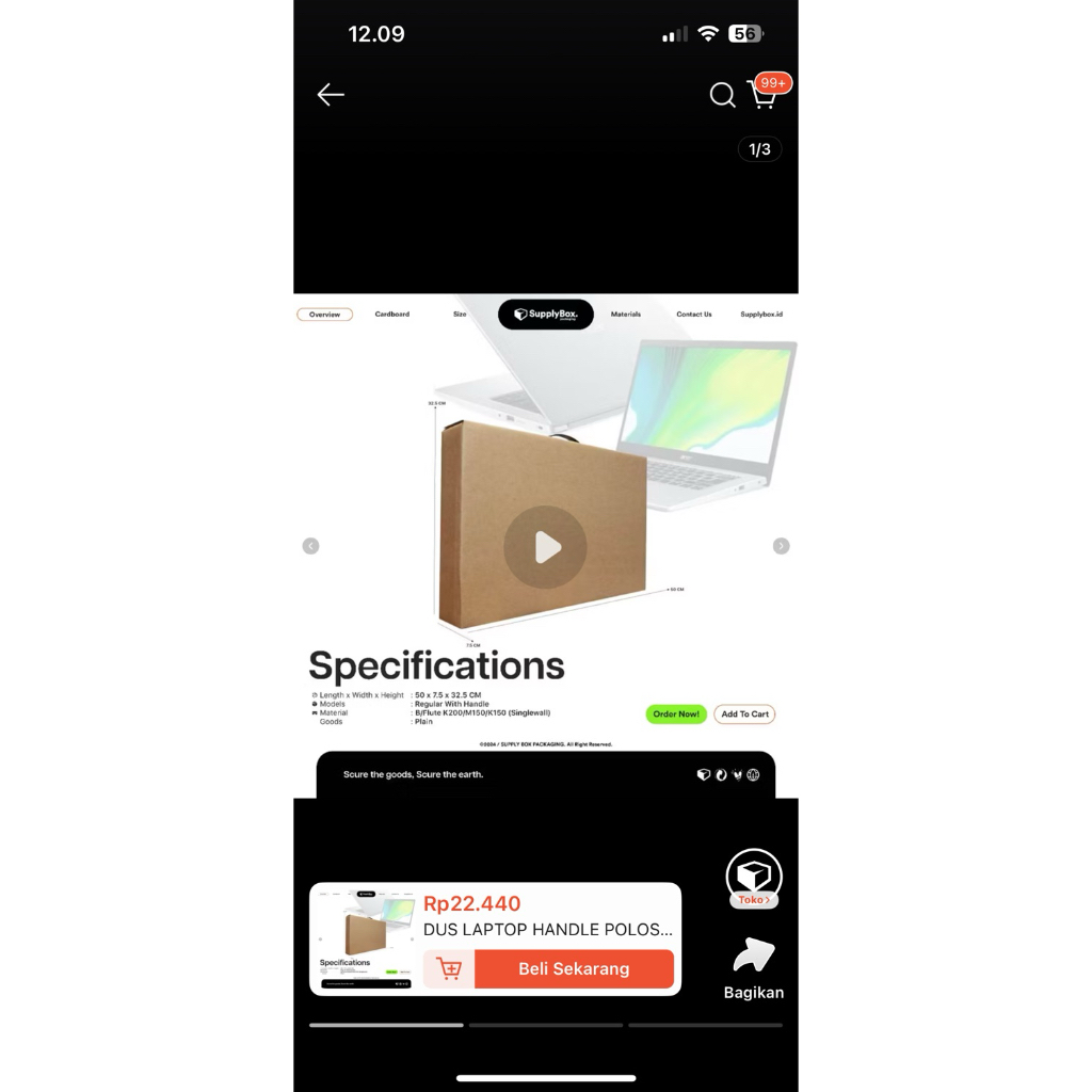 

BOX HANDLE 50 x 7.5 x 32.5 CM POLOS