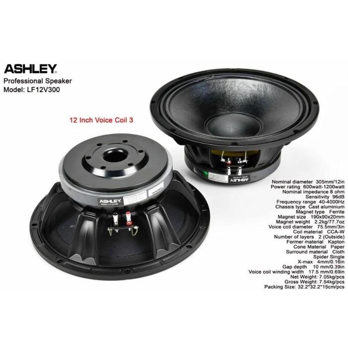 KOMPONEN ASHLEY LF12V300 SPEAKER COMPONENT ASHLEY LF12V300 ORIGINAL 12INCH