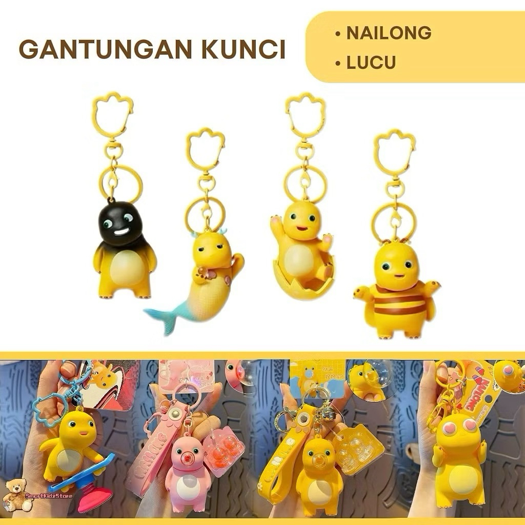 Gantungan Kunci Dino Gelembung Kuning Gantungan Kunci Nailong Kuning